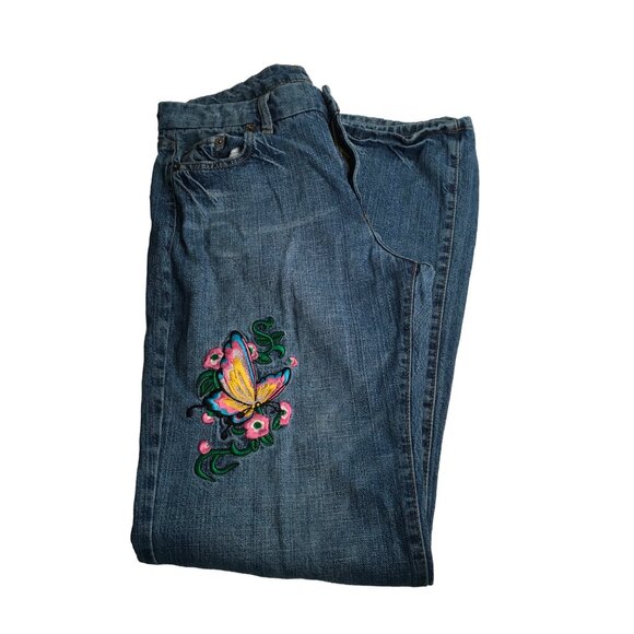 Katan Womens Embroidered Butterfly Jeans Size 10 - Picture 10 of 12